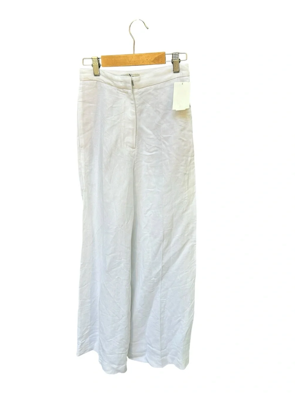 COS TAILORED LINEN BARREL-LEG PANTS - WHITE